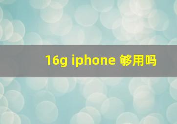 16g iphone 够用吗